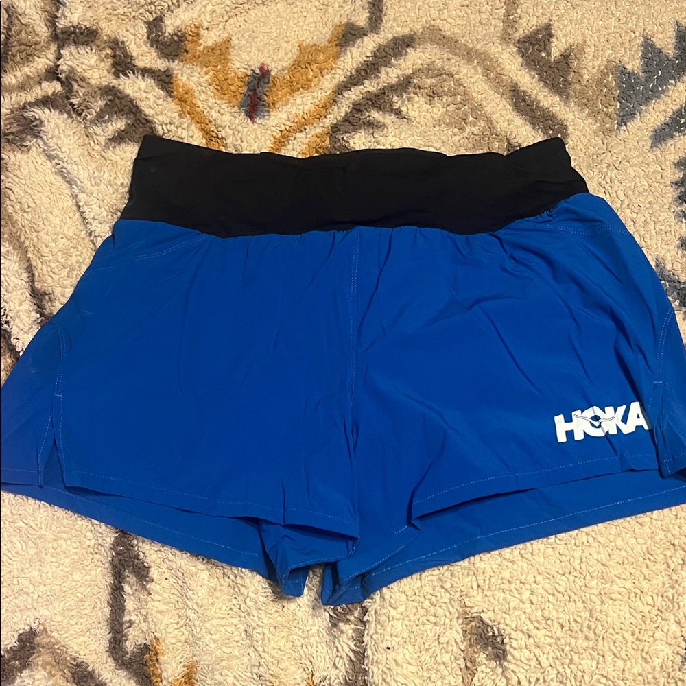 Hoka Women's Athletic Shorts in Blue and Black